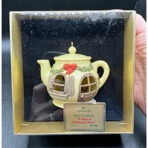 Rare Vtg 1980 A Spot Of Christmas Cheer-Hallmark Christmas Ornament -30D